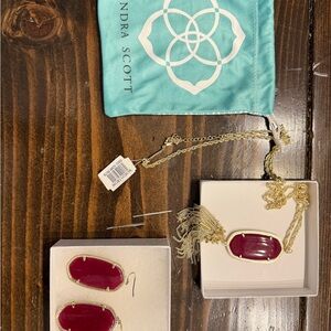 Kendra Scott Gold and Red Jewelry Set